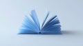 Animated 3D rendering of an icon of a blue open book isolated on white Royalty Free Stock Photo