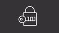 Animated decryption white line icon