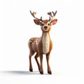 Playful Cartoon Deer Image In Photorealistic 3d Render Animation