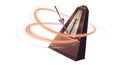 An animated depiction of a traditional wooden metronome with a swinging Royalty Free Stock Photo