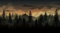 Sunlit Forest With Pine: Detailed Illustration In #008b8b Style