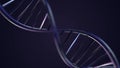 Animated DNA chain. Blue DNA Strand slow motion - 3D Animation