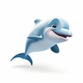 Playful Pixar-style Dolphin 3d Animation With Smiling Face