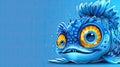 Animated fish with big eyes and intricate blue patterns.