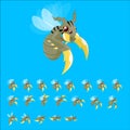 Animated Giant Bee Character Sprites Royalty Free Stock Photo