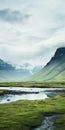 Spectacular Green Valley With Stream A Futuristic Scandinavian Landscape