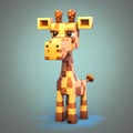 Pixel Art Giraffe Game Design: Cute And Humorous 8k 3d Style