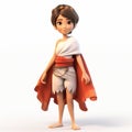 Animated Greek Boy In Robe: Maya Rendered Fairy Tale Character