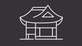 Animated hanok white line icon