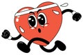 Animated Heart Character Exercising with Sweat