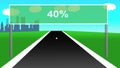 Animated highway with road sign as percentages. Seamless loop 4k