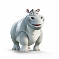 Cartoon 3d Hippo With Big Happy Eyes - High Resolution Image
