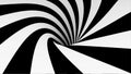 Animated hypnotic tunnel with white and black squares. Striped optical illusion three dimensional geometrical wormhole Royalty Free Stock Photo