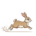 The background is plain white emphasizing the rabbit s dynamic pose Royalty Free Stock Photo