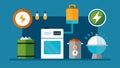 An animated image demonstrating how energyefficient appliances use less energy without sacrificing performance or Royalty Free Stock Photo