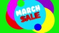 March SALE Flat Style Sticker Banner Colorful Label Popup Promotional