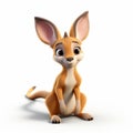 Animated Kangaroo Baby In Pixar Style - 3d Illustration