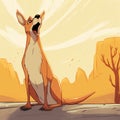 Animated Kangaroo On Rocks: A Warm And Beautiful Comic Art