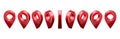 Animated location pin 3D icon. Rotating GPS locator symbol for maps navigation. Geolocation marker animation frames