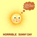 Animated message for a horrible sunny day computer generated background and wallpaper design
