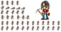 Animated Miner Character Sprites Royalty Free Stock Photo