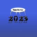 Animated numerals of 2023 year congratulating with new year