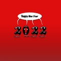 Animated numerals of 2022 year congratulating with new year