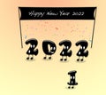 Animated numerals of 2022 year congratulating with new year