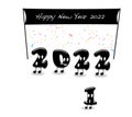 Animated numerals of 2022 year congratulating with new year