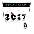 Animated numerals of 2017 year congratulating with new year.