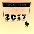 Animated numerals of 2017 year congratulating with new year.