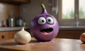 Animated Onion Character on Counter