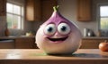 Animated Onion Character on Counter