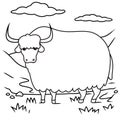 Ox cartoon coloring pages vector Royalty Free Stock Photo