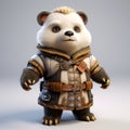 High-quality Panda Character Modeling In Fantasy Style