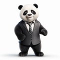 Animated Panda In Business Attire: Photorealistic Rendering And Twisted Characters