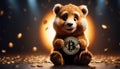 Animated Panda Holding Bitcoin