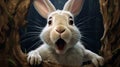 Animated Rabbit In A Hole Exuberant, Hyper-realistic Disney Animation