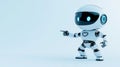 Animated robot pointing at a copy space