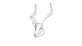 Animated self drawing of one continuous line drawing of adorable gazelle head. Cute antelope animal mascot concept icon