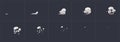 Animated sequence show speed dust cloud movement