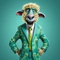 Corporate Punk Sheep: A Vibrant And Expressive Photorealistic Rendering