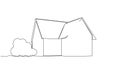 animated single line drawing of single-familiy home
