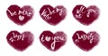 Animated Snowy Hearts Set With Valentines Lettering