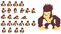 Animated Giant Ape Character Sprites Royalty Free Stock Photo