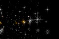 Animated stars on a black background Royalty Free Stock Photo