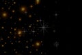 Animated stars on a black background. Royalty Free Stock Photo
