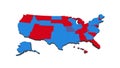 Animated USA electoral map - states changing between republican and democrat