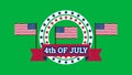 animated usa flag colour sticker on green screen