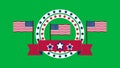 animated usa flag colour sticker on green screen